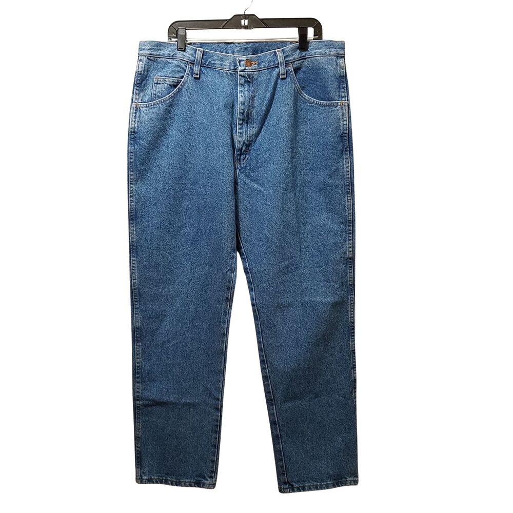 Wrangler Rustler Jeans Men’s 38x30 Blue Straight Leg Denim Heavyweight